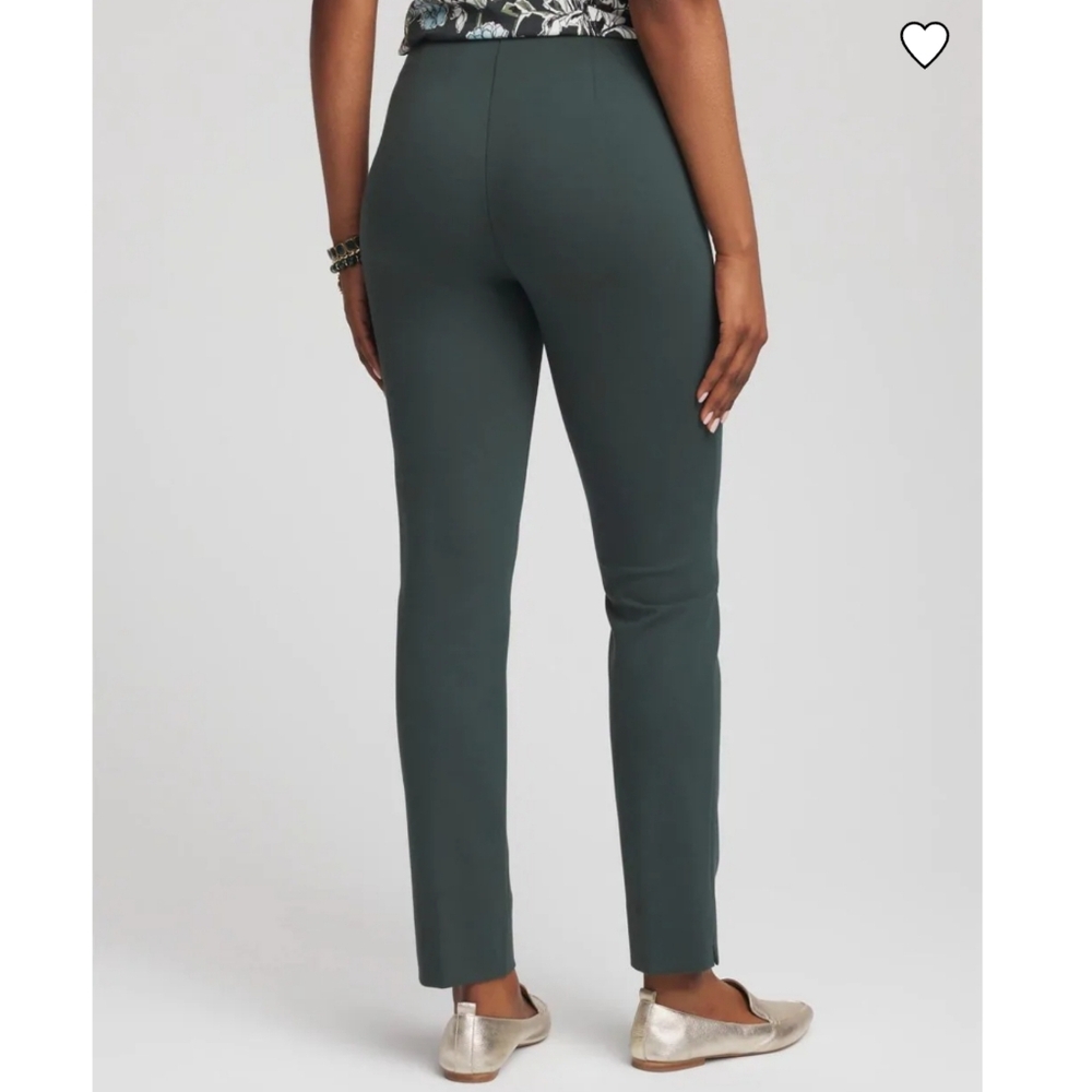 Chico's Green Ankle Pants Women's Size 14 Juliet Slim Trim Stretch Office NWT - Picture 3 of 11